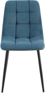 2er Set Esszimmerstuhl FANOR - Cord Blau 45x55x84 cm | Essstühle Esszimmerstühle Küchenstühle Wohnzimmerstühle
