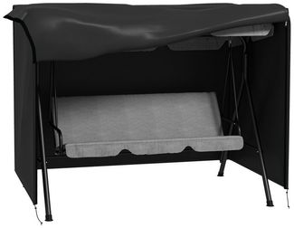 Outsunny Gartenmöbel-Schutzhülle 3 Sitzer, wasserabweisend, winterfest (UV-Beständig Abdeckplane, 1-St, Hollywoodschaukel Abdeckung), Reißfest 600D Oxford Gewebe, 205x124x164cm Schwarz