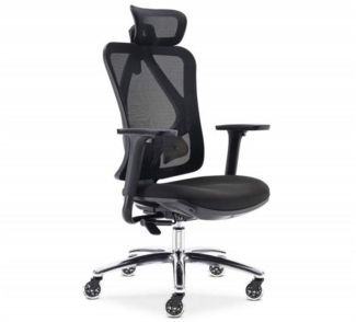 aktivshop Bürostuhl bis 150 kg Belastbarkeit, ergonomisch, verstellbar Lendenwirbelstütze Kopfstütze