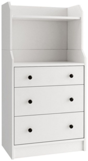 COSTWAY Kommode, mit 3 Schubladen & Ablageflächen, Schubladenschrank weiß