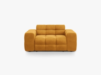 Micadoni Sofa Kendal 2-Sitzer Samt Senf