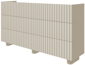 Selsey Kommode FIORRA, Doppelkommode mit 6 Schubladen, grifflose Fronten, Greige, 147 cm