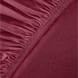 leevitex® Boxspringbett & Wasserbett Spannbettlaken | 100% Baumwolle | Markenqualität | Ökotex | 200x220 cm + 40 Steg - Bordeaux/Rot