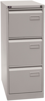 BISLEY Light Hängeregistraturschrank mit Schloss aus Metall in lichtgrau, 3 Schubladen, einbahnig - Hängeregisterschrank abschließbar, Hängeregistratur für Hängemappen & Hängeordner, IPCCA13-645