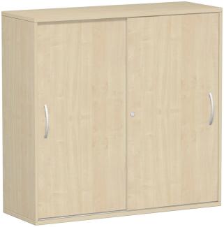Schiebetürenschrank, 3 Ordnerhöhen, Ahorn, 118,2 x 120 x 42,5 cm
