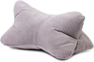 Gözze - Leseknochen Capri, Nackenkissen in Feincord-Optik, Lese- und Relaxkissen für Nacken und Rücken, 40x25 cm - Silber