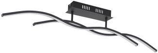 LED Deckenleuchte, schwarz graphit, Wellen-Design, L 88 cm