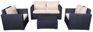 HTI-Living Gartenlounge-Set Terrassenmöbel Tricase, (Set, 4-tlg, 1 Zweisitzer, 2 Sessel, 1 Tisch), Loungemöbel Polyrattan