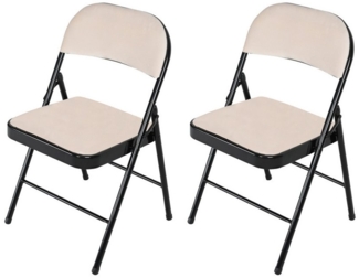 HTI-Living Klappstuhl Klappstuhl Wedigo Velvet Beige 2er-Set (Set, 2 St), Gästestuhl Familienfeiern Firmenveranstaltungen