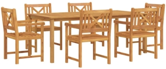 vidaXL Garten Essgruppe 7 pcs Braun Akazie Massivholz 3375654