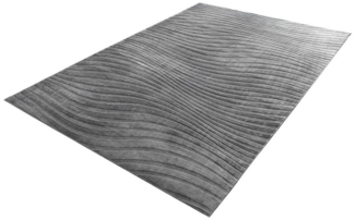 riess-ambiente Designteppich WAVE 230x160cm anthrazitt · Kurzflor-Teppich mit Hoch-Tief-Effekt, rechteckig, Höhe: 10 mm, Wohnzimmer · Indoor · 3D-Effekt · Modern · Schlafzimmer
