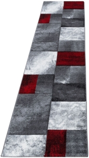 Kurzflor Teppich Hara Läufer - 80x300 cm - Rot