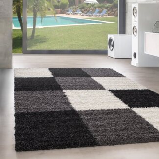 SIMPEX24 Teppich Kariert Design, Läufer, Höhe: 30 mm, Teppich Wohnzimmer Kariert Design Modern Verschidene Farben und Größen