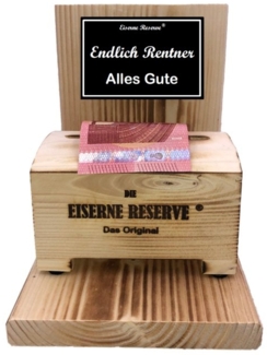 Eiserne Reserve® Geschenkbox Endlich Rentner Alles Gute - Eiserne Reserve - Geldbox - Geldgeschenk