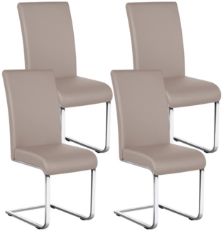 Yaheetech Esszimmerstuhl 2/4/6-er Küchenstuhl (4 St), Schwinger Polsterstuhl mit Ergonomischer Rückenlehne & Metallbeine