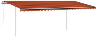 vidaXL Automatische Markise mit LED & Windsensor 6x3,5 m Orange Braun 3070095