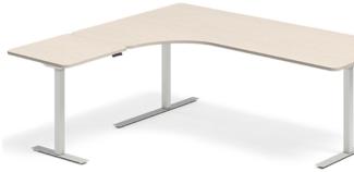 Hebe-/Senktisch DNA Birke 2000x2200 mm Links 3-beinig/Weiß