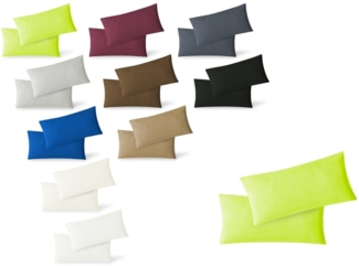 Jersey Kissenbezug, 2er Set, Baumwolle, Apfelgrün, 40x60 cm
