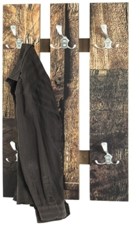 Garderobenleiste Wandgarderobe Dekor Parkett natur/edelstahloptik 40x9x100cm