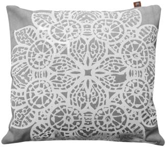 Overseas Kissen Lace, Smoke/Off White , 45 x 45 cm