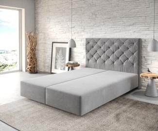 Boxspringgestell Dream-Great 140x200 cm Mikrofaser Grau