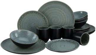 CreaTable 23291 Kombiservice Villa Romana für 4 Personen, Steingut (1 Set, 16-teilig)