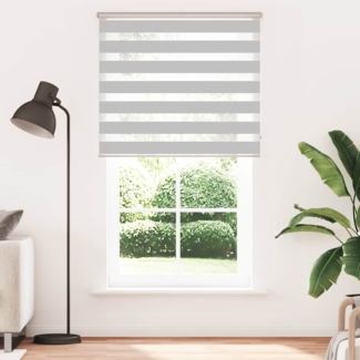 vidaXL Zebrarollo Hellgrau 130x230 cm Stoffbreite 125,9 cm Polyester 4014501