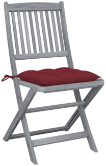 vidaXL Klappbare Gartenstühle 2 Stk. mit Kissen Massivholz Akazie 3064560