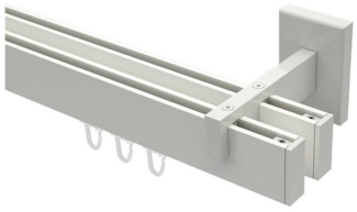 Innenlauf-Gardinenstangen-Set Smartline Paxo 300 cm (geteilt in 3 x 100 cm), 2-läufig, 14x35 mm Weiß
