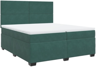 vidaXL Boxspringbett mit Matratze Dunkelgrün 200x200 cm Samt 3290999