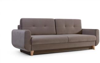 Sofa 3-Sitzer Schlafsofa ARLET Stoff Cappuccino