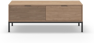 Calicosy TV-Möbel mit 2 Schubladen und Metallfüßen Ariel - L120 cm - Helles Holz