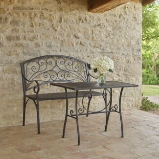 HTI-Living romantischer Gartentisch mit Patina Effekt Metalltisch in Rostopti...