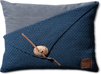 Knit Factory Barley Kissen 60x40 cm Mix Dunkelblau