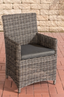 CLP Polyrattan Gartenstuhl Fontana 5mm,grau-meliert anthrazit