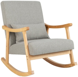 COSTWAY Schaukelsessel, Schaukelstuhl Stilsessel gepolstert mit Kissen