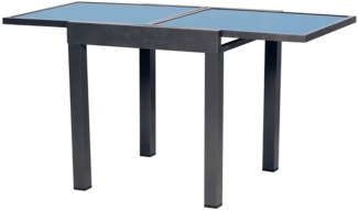 Gartentisch Denver , Glas , Grau, Schwarz , 140 x 75 x 90 cm