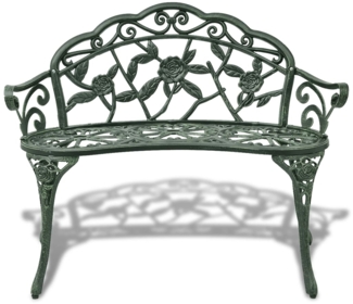 vidaXL Gartenbank 100 cm Aluminiumguss Grün 42166