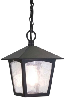 Außenleuchte, Kettenlaterne, ALU Glas, D 18,5 cm, Schwarz
