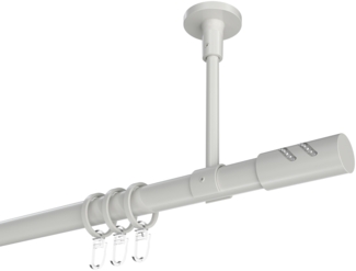 Gardinenstangen-Set Sonette Zoena 260 cm (geteilt in 2 x 130 cm), 1-läufig, 20 mm Ø Weiß