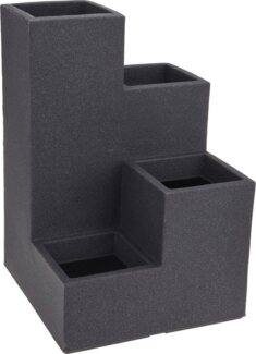 Spetebo Pflanzentreppe 4er Blumentreppe 60x40 cm - anthrazit (Stück, 1 St, Blumentreppe), mit strukturierter Oberfläche in Stein Optik