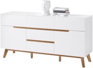 Kommode Celio 3 weiß Eiche 145x76x40 cm Schubkastenkommode Schrank