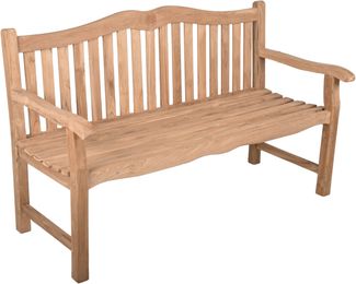 Gartenbank NINA 3-Sitzer - 150cm Breit, Teak, Hellbraun | Terrassenbank Wetterfest Sitzbank Outdoor Bank