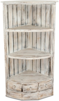 livasia Eckregal Bali Regal, Badregal, Bücherregal, handgefertigt, Holz, 42x42x105cm