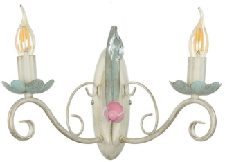 Licht-Erlebnisse Wandleuchte LUCE, ohne Leuchtmittel, Wandleuchte Weiß 2-flmg floral