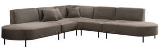 Ecksofa Designersofa VALENCIA Stoff Quelle Braun Universal