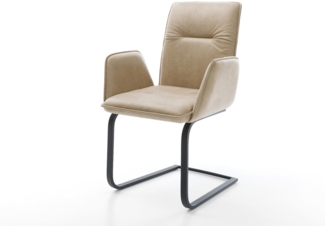 Freischwinger Vinja-Flex Mikrofaser Beige Vintage Freischwinger flach Schwarz