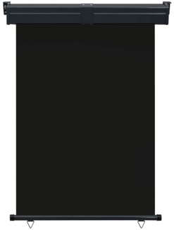 vidaXL Balkon-Seitenmarkise 125x250 cm Schwarz 48418