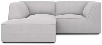 Micadoni 3-Sitzer Modular Ecke links Sofa Ruby | Bezug Light Grey | Beinfarbe Black Plastic