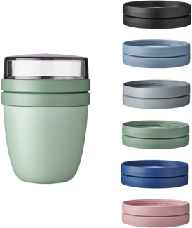 Mepal | Lunchpot Vario Ellipse | erstelle dir deinen Lunchpot wie er dir gefällt | Praktischer Müslibecher | Geeignet für Tiefkühler, Mikrowelle & Spülmachine | Nordic Sage